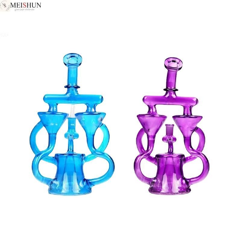 Wholesale Fluorescent Color Klein Recycler Bong