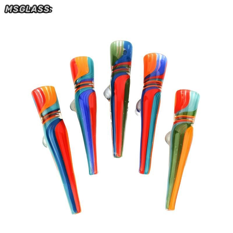 Wholesale 4 inch Colorful Glass Chillum Pipes