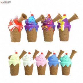 Wholesale Cute Ice Cream Portable Silicone Bubbler Pipe