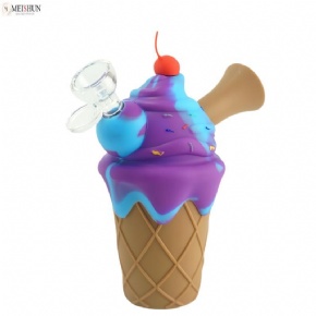 Wholesale Cute Ice Cream Portable Silicone Bubbler Pipe