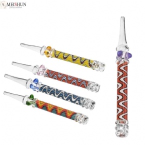 Wholesale 6 Inches Colorful Glass Dab Straw