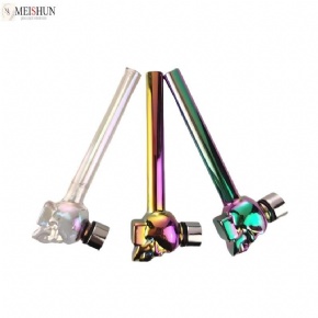 Wholesale Electroplate Skull Glass Pipe
