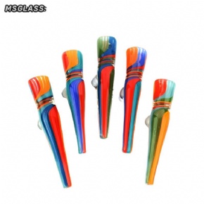 Wholesale 4 inch Colorful Glass Chillum Pipes