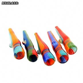 Wholesale 4 inch Colorful Glass Chillum Pipes