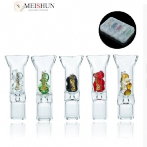 Wholesale 5 PCS Honeypuff Color Diamond Decorative Glass Filter Suction Nozzles 8MM Diameter Transparent Glass Filter Suction Nozzles
