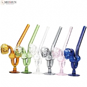 Wholesale 6 Inches Colorful Skull Bowls glass Oil Burner Smoking Pipe Bong