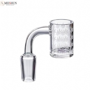 Wholesale 90° Flat Mouth Bucket Banger with Leaf Etching